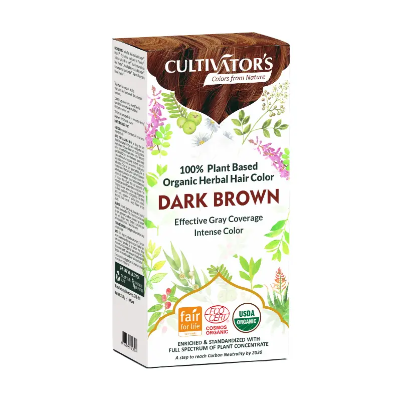 Eko bylinná barva na vlasy - tmavě hnědá